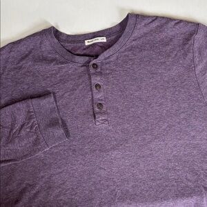 Marine‎ Layer Double Knit Henley Pullover Shirt Purple Mens Size Large / XL